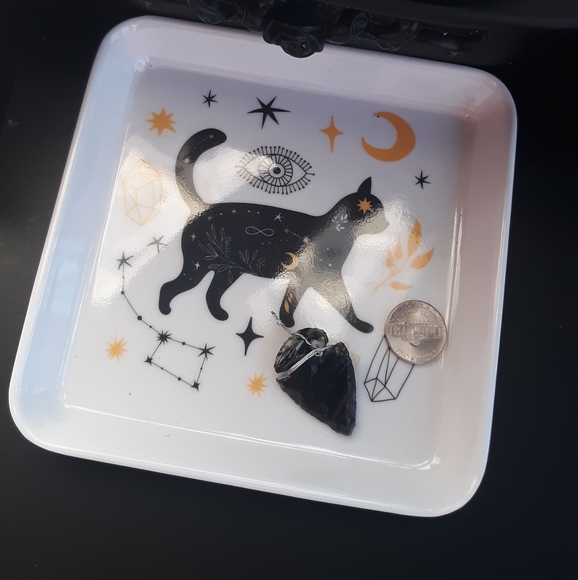 💥Obsidian vintage arrowhead prepped for jewelry! Big and beautiful! - Picture 4 of 6